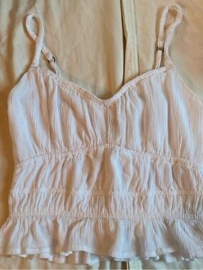 Hollister White Smocked Tank Top